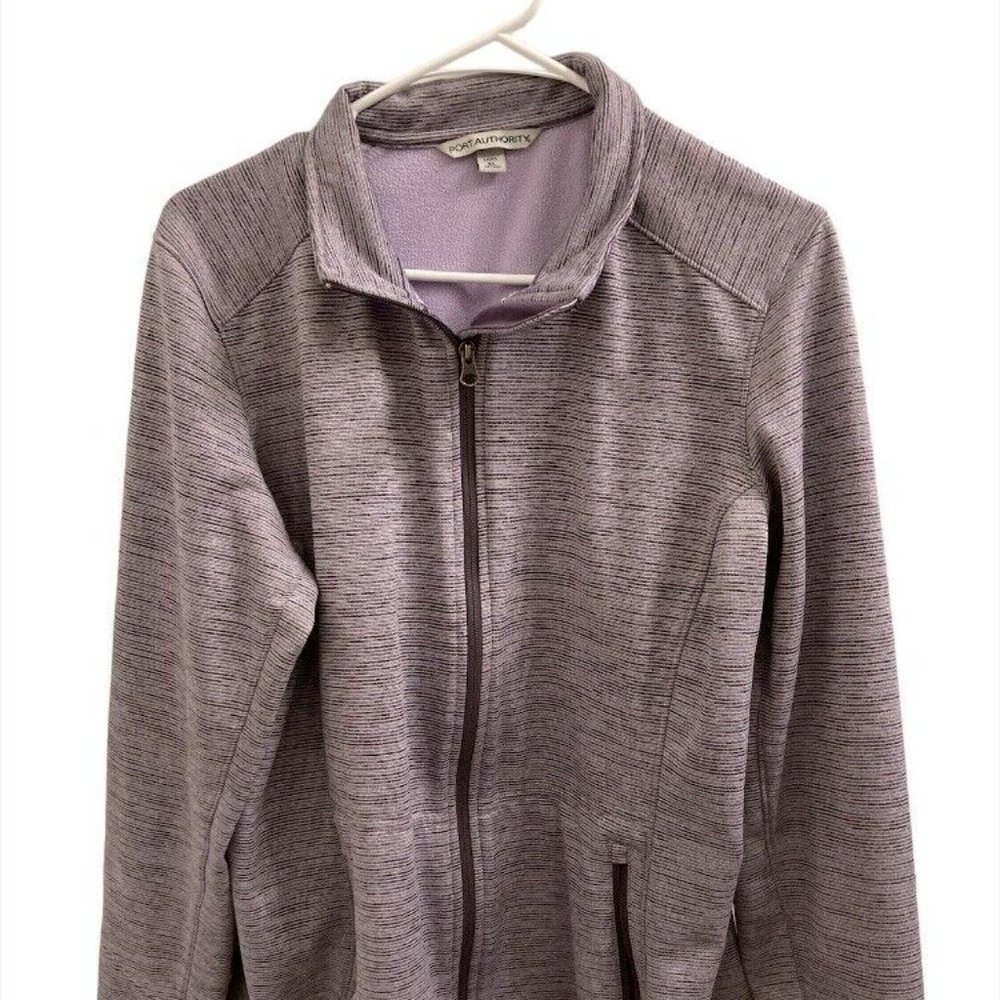 Port Authority Womens Jacket XL Long Sleeves Zip Up pockets Lilac